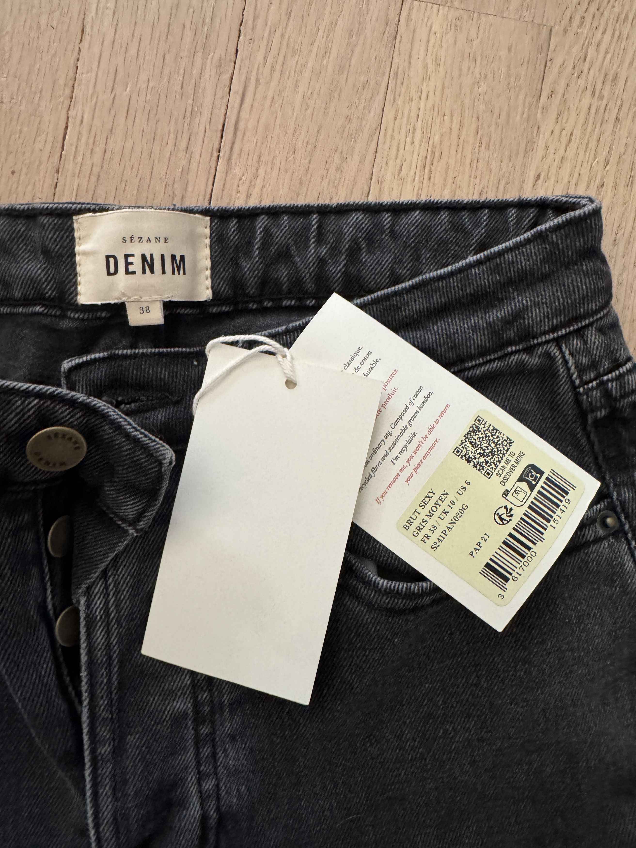 Sezane Sezane Brut Sexy Jean - Middle Grey - 6 Size 28" / US 6 / IT 42 - 2 Thumbnail
