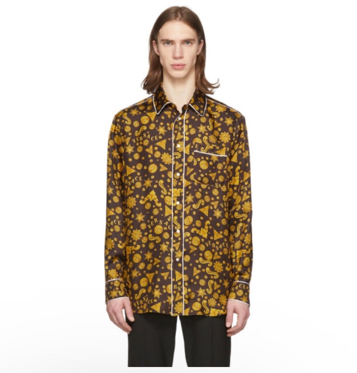 Versace Versace Barocco Western Gold Brown Cowboy Designs Size US XXS / EU 40 - 1 Thumbnail
