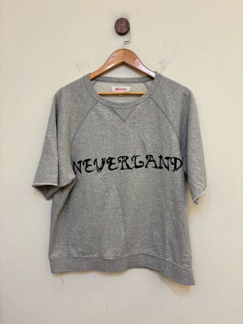 Gray Distressed Short Sleeve Sweatshirt-