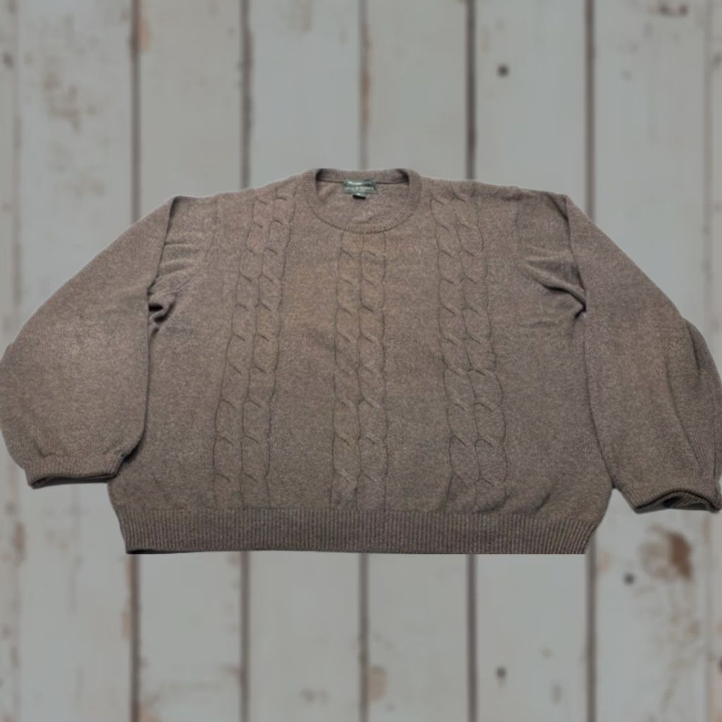 Lyle & Scott LYLE & SCOTT Scotland Crew Neck Sweater Mens XL Cable Knit 100% Combed Cotton Size US XL / EU 56 / 4 - 1 Thumbnail