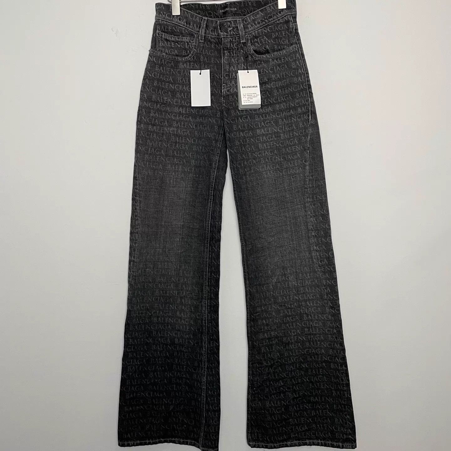 Balenciaga Balenciaga 26ss Logo Washed Flared Wide-Leg Pants Size 28 Size 28" / US 6 / IT 42 - 1 Thumbnail