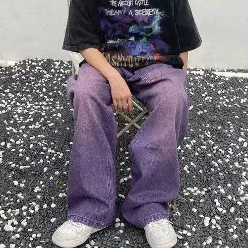 Jean Panel Baggy Purple Denim Jeans Size US 30 / EU 46 - 3 Thumbnail