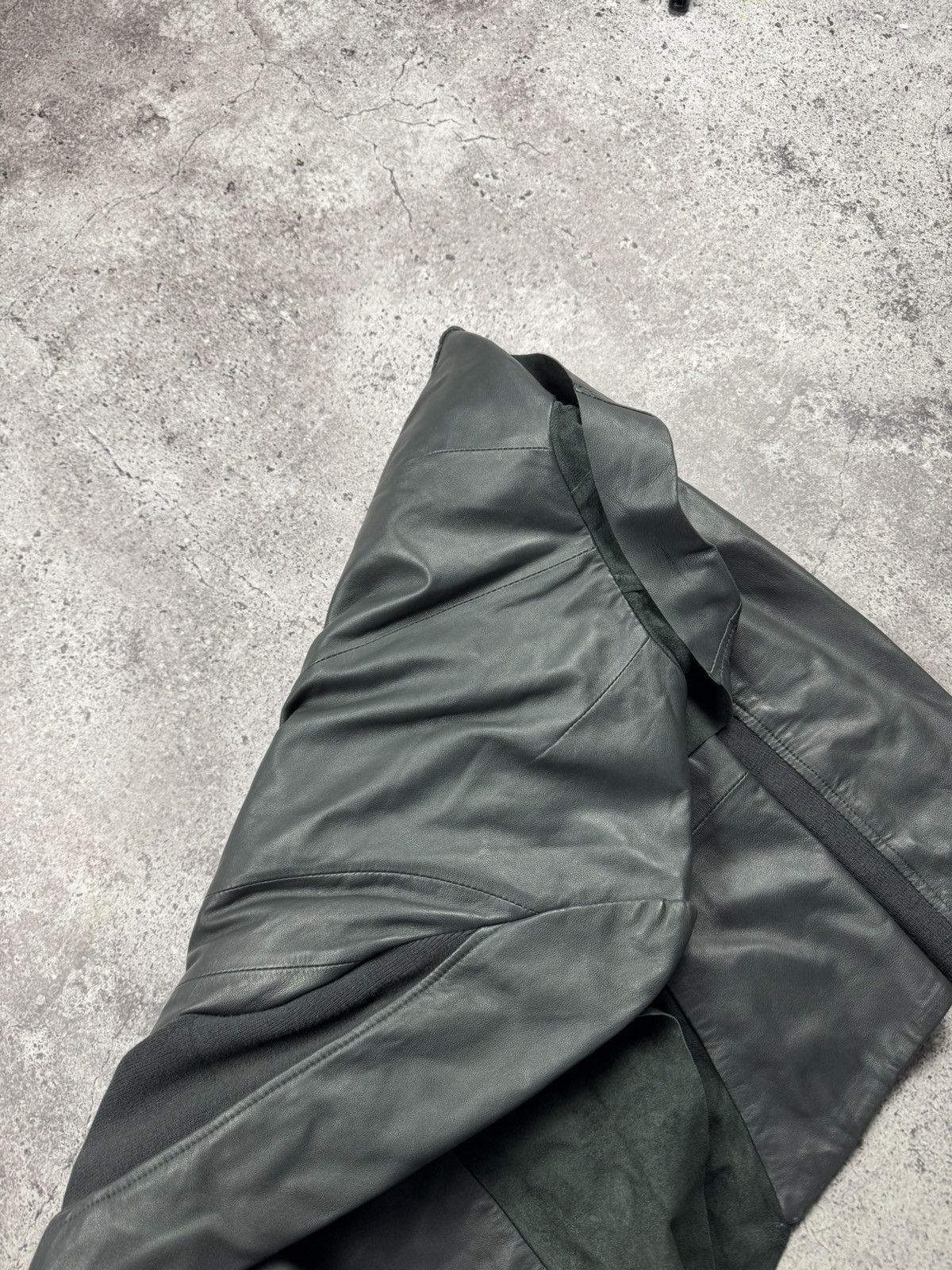 Japanese Brand 90’s Asymmetrical Rick Owen’s Style Leather Jacket Japanesse Size M / US 6-8 / IT 42-44 - 5 Thumbnail