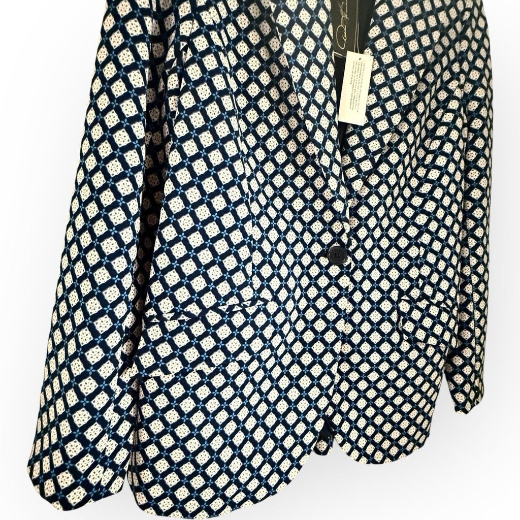 Oscar De La Renta Oscar de la Renta D² Blue/Black Geometric Jacket Size Xs | D Size XS / US 0-2 / IT 36-38 - 6 Thumbnail