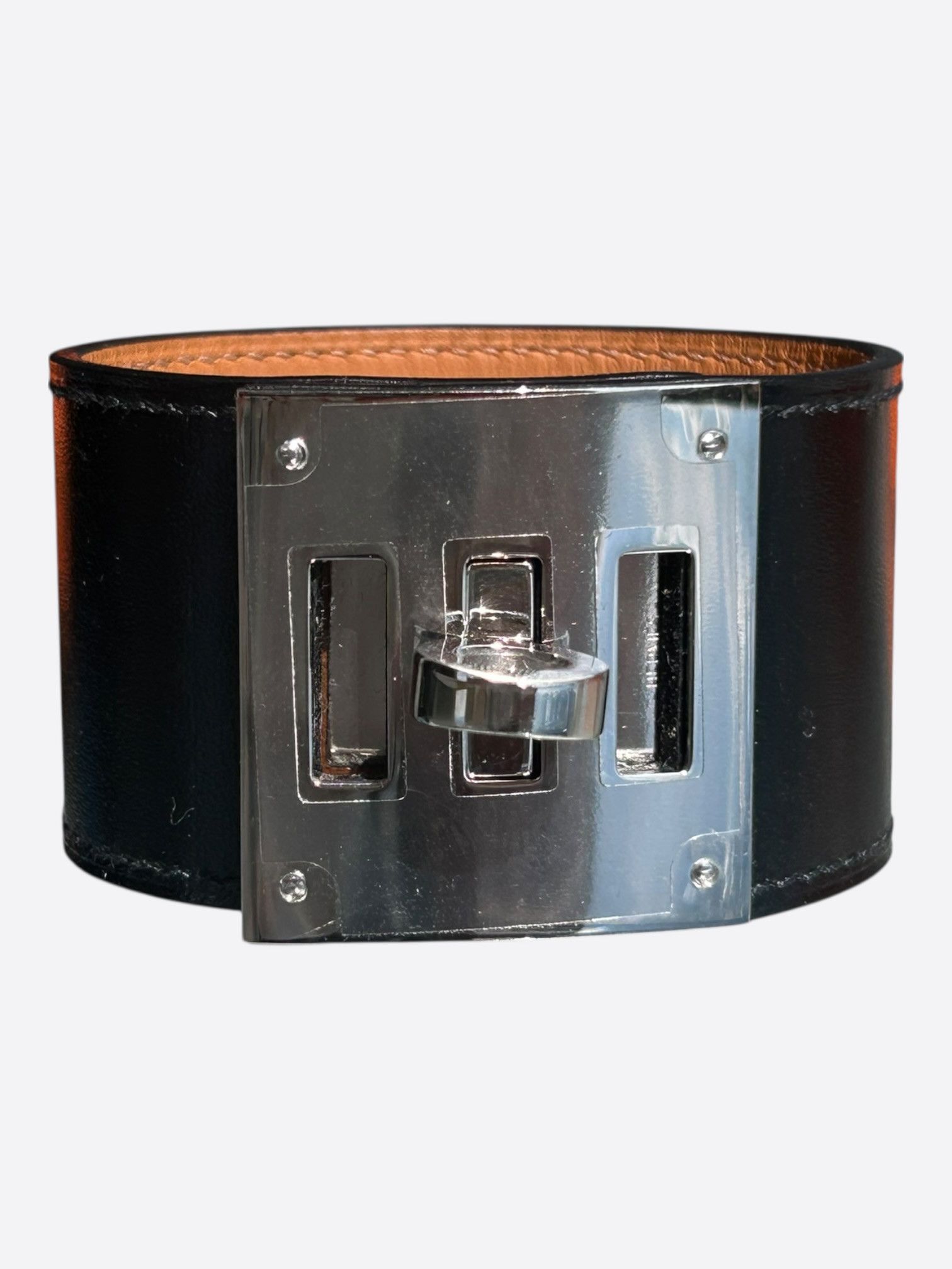 Hermes Hermes Black Box Leather & Palladium Hardware Kelly Bracelet Size ONE SIZE - 1 Thumbnail