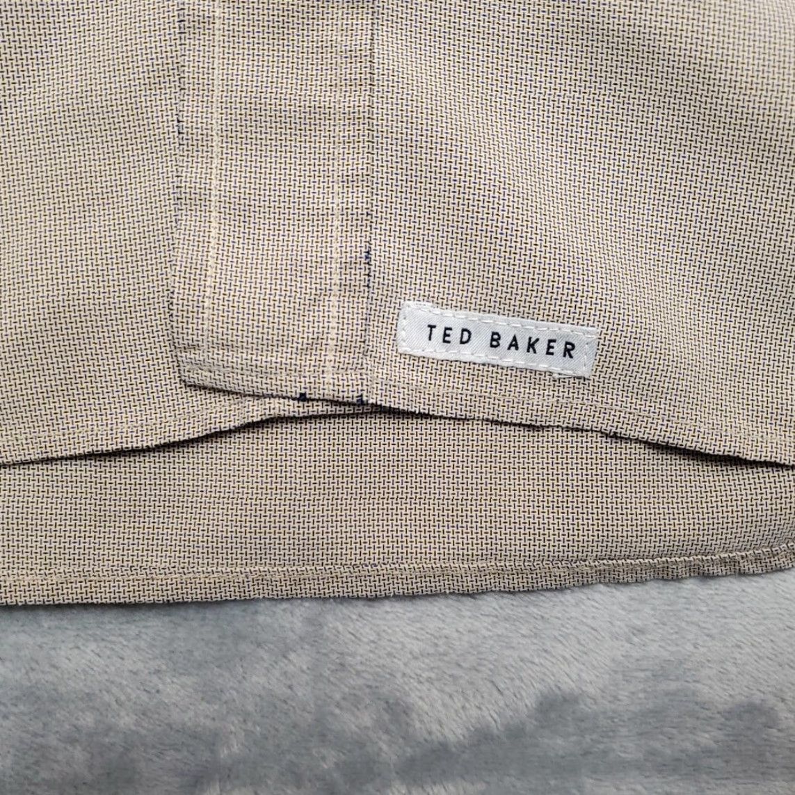 Ted Baker Ted Baker Shirt Mens XL Beige Textured Long Sleeve Button Up Casual Four London Size US XL / EU 56 / 4 - 2 Thumbnail