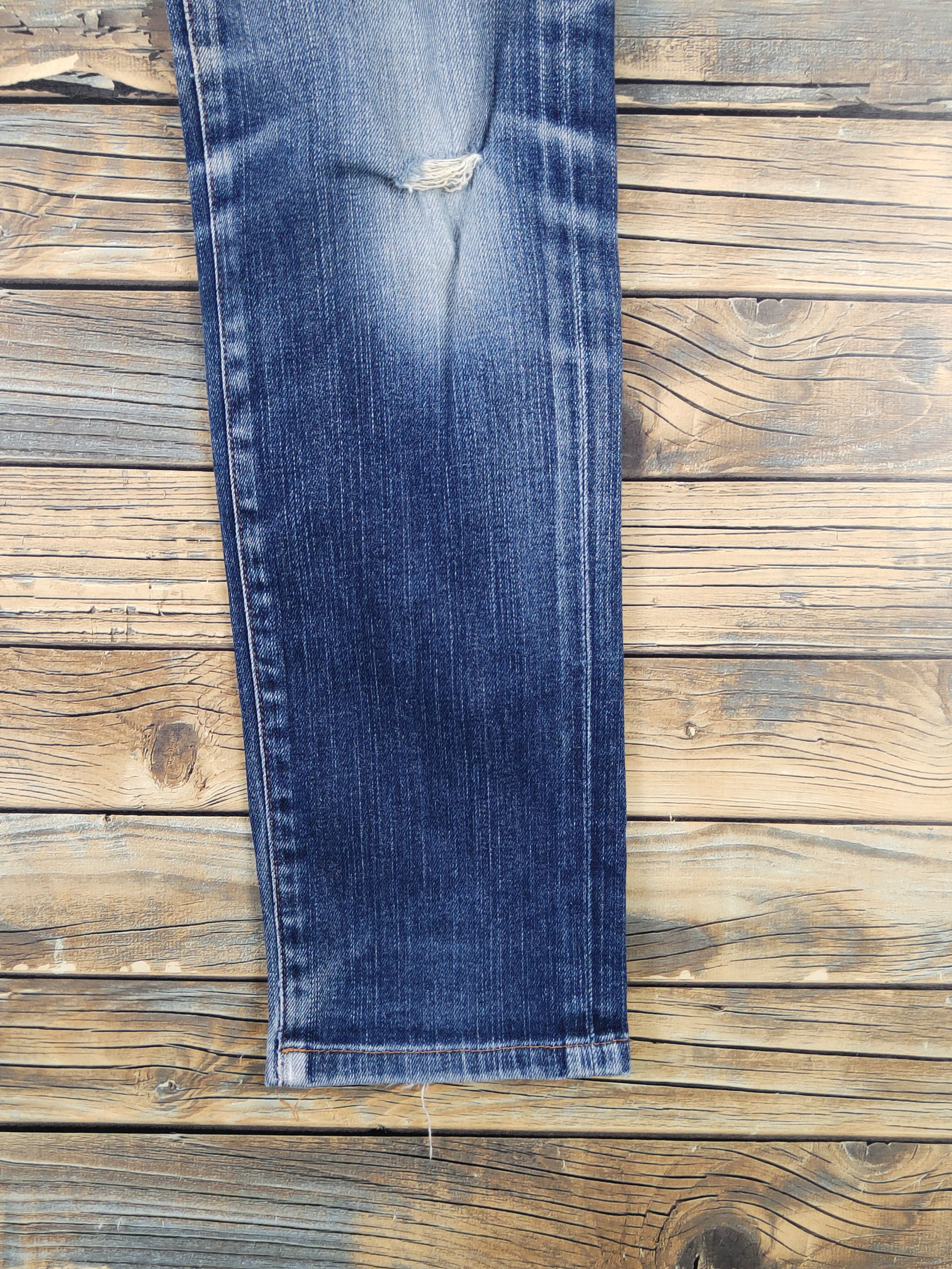 Japanese Brand Uniqlo Dark Blue Distressed Ripped denim Jeans #W1492 Size US 29 - 6 Thumbnail