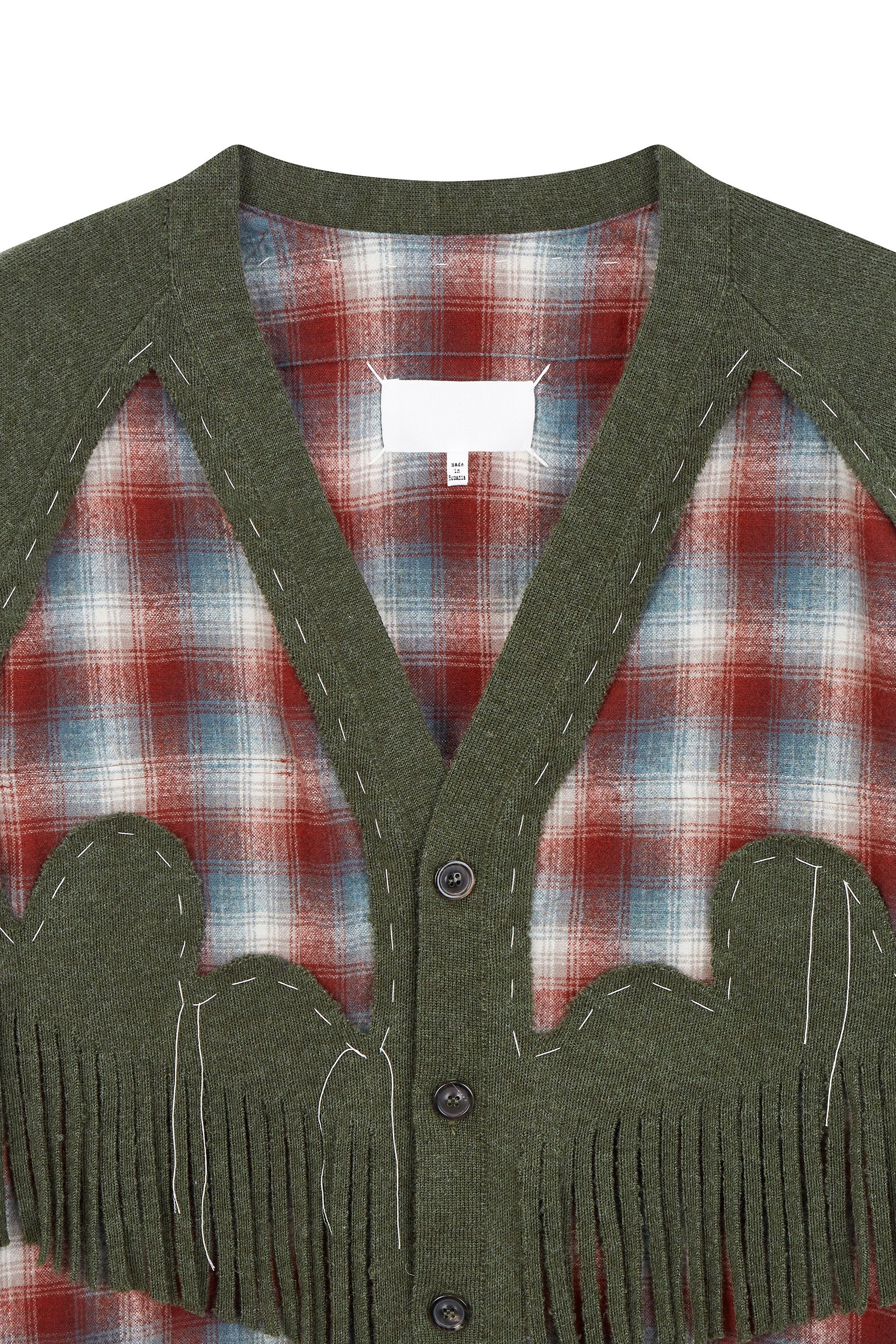 Maison Margiela o1w1db10525 Overlay Check Cardigan in Multicolor Size US M / EU 48-50 / 2 - 3 Thumbnail