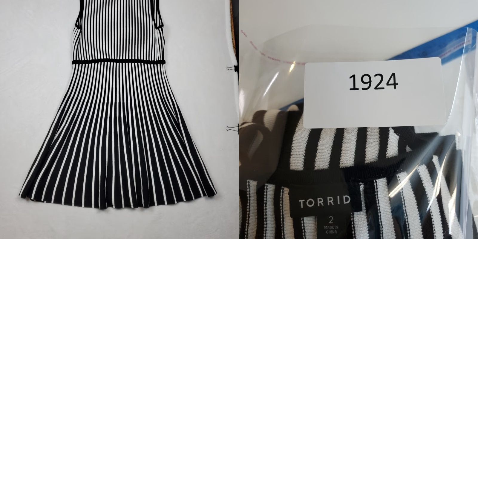Torrid Torrid Dress Sleeveless Black White Stripe Fit & Flare Midi 2 Plus Size Women Rayon/Polyester Knit XS/S? (Note: This seems incorrect) Size XS / US 0-2 / IT 36-38 - 11 Thumbnail