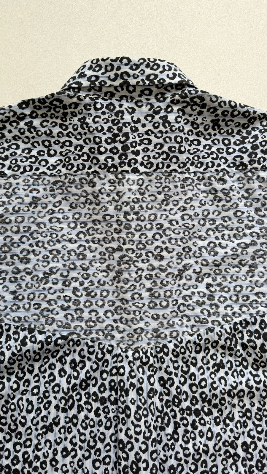Comme des Garcons White / Blue Striped Leopard Print Shirt Size US S / EU 44-46 / 1 - 13 Thumbnail