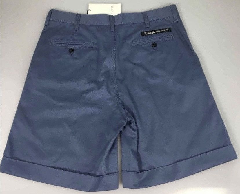 Gucci Gucci 🇮🇹 Blind for Love Thunder Blue Resort Bermudas 36 NWT Size US 36 / EU 52 - 4 Thumbnail