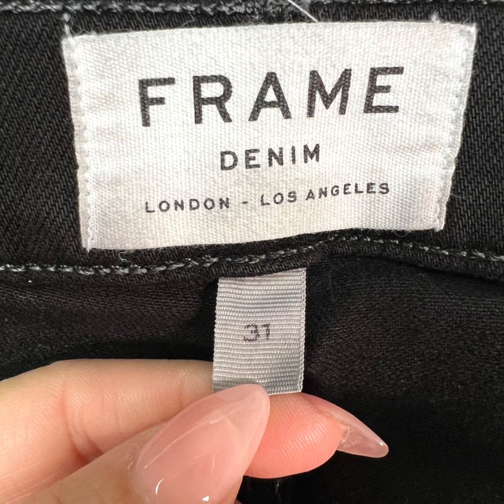 Frame Frame Womens Size 31 L'Homme Skinny Black Distressed Denim Jeans Size 24" / US 00 / IT 34 - 3 Thumbnail