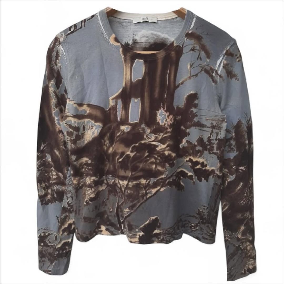 Prada Prada Archive F/W2004 Runway Roman Ruins Landscape Printed Size L / US 10 / IT 46 - 3 Thumbnail