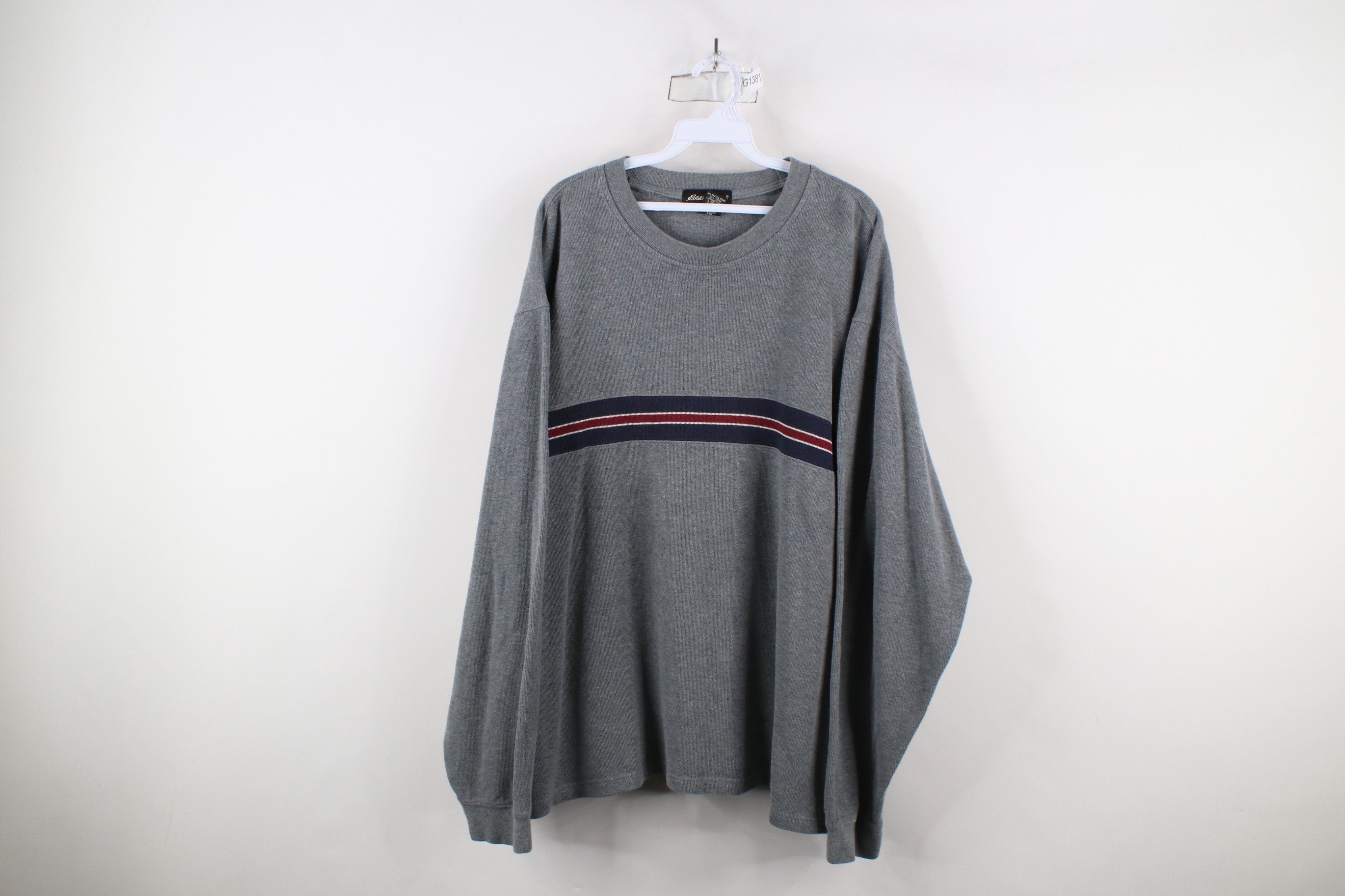 Eddie Bauer × Vintage Vintage 90s Eddie Bauer Ribbed Knit Long Sleeve T-Shirt Gray Size US XXL / EU 58 / 5 - 1 Thumbnail