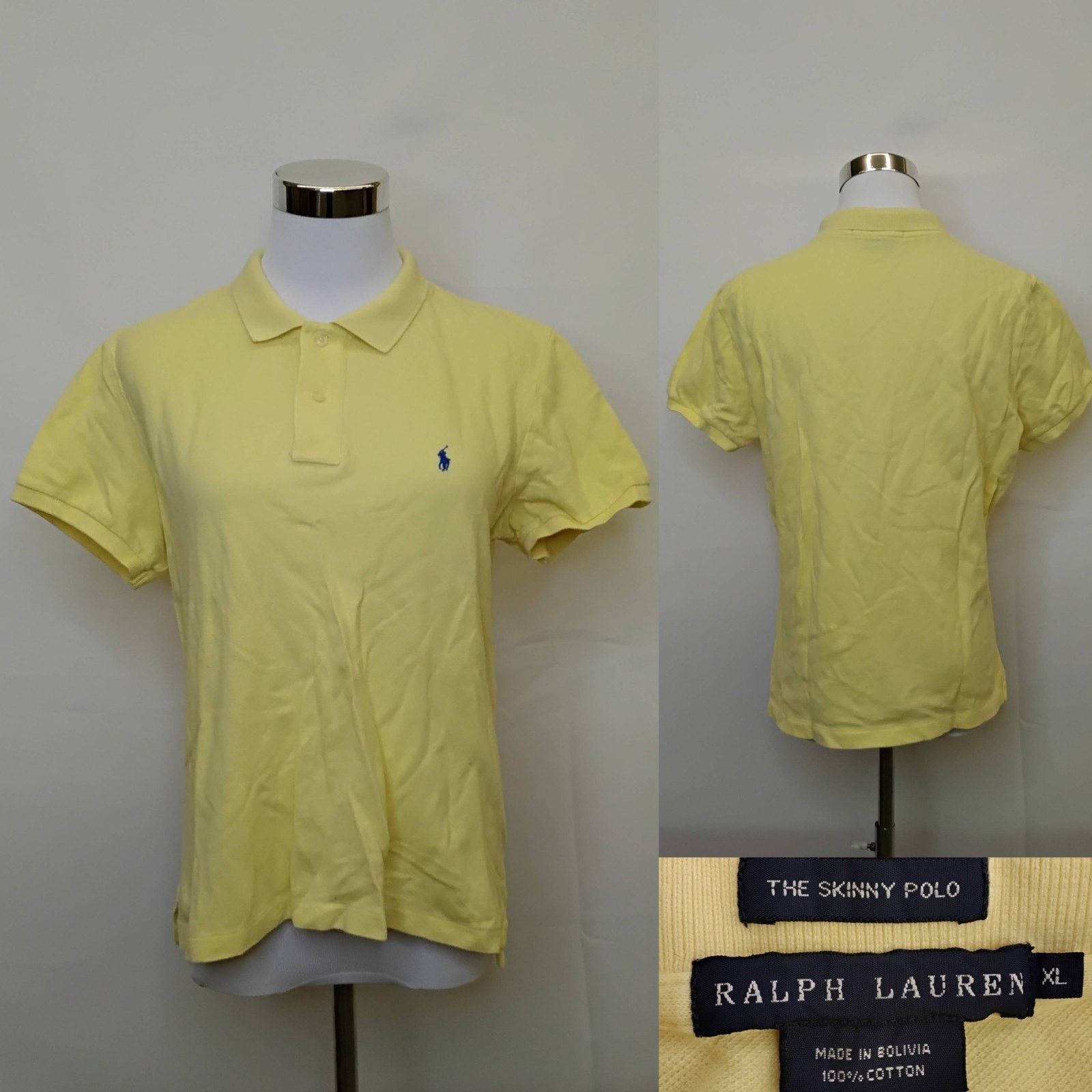 Ralph Lauren Ralph Lauren The Skinny Polo Women's XL Butter Yellow Cotton Size XL / US 12-14 / IT 48-50 - 1 Thumbnail