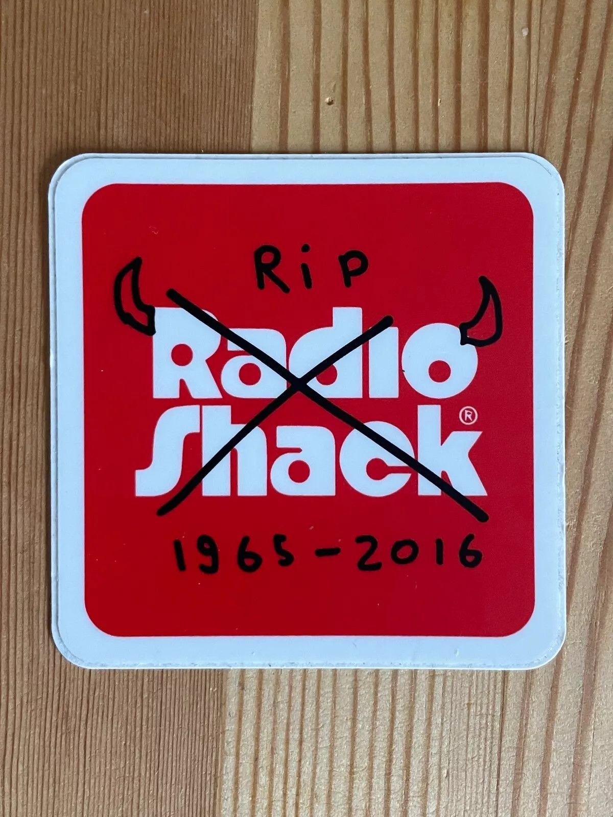 Tom Sachs Tom Sachs: "RIP Radio Shack" sticker, 2016, ~3" wide Size ONE SIZE - 1 Thumbnail