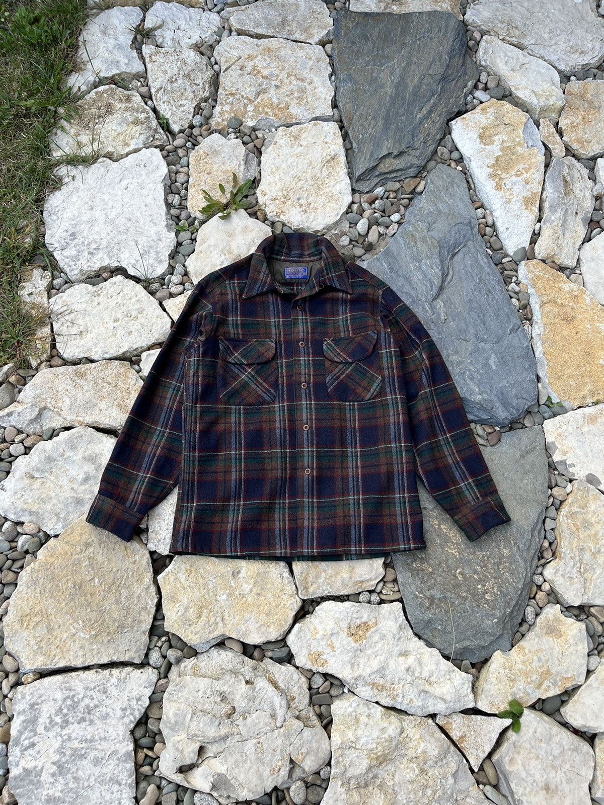 Vintage 60s Pendleton wool flannel shirt plaid checked jacke 