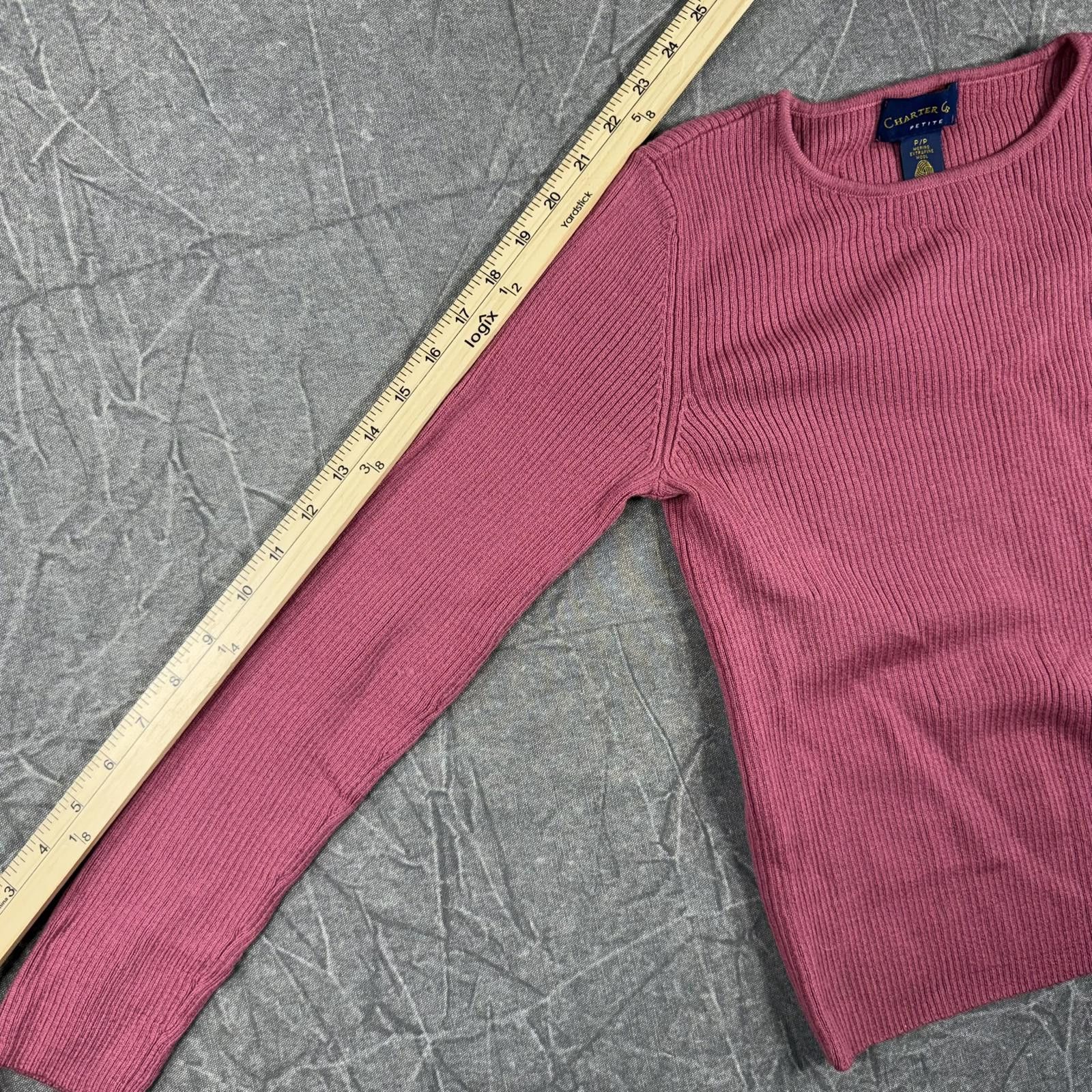 Charter Club Charter Club Shirt Women's P Pink Merino Wool Sweater Size XS / US 0-2 / IT 36-38 - 5 Thumbnail