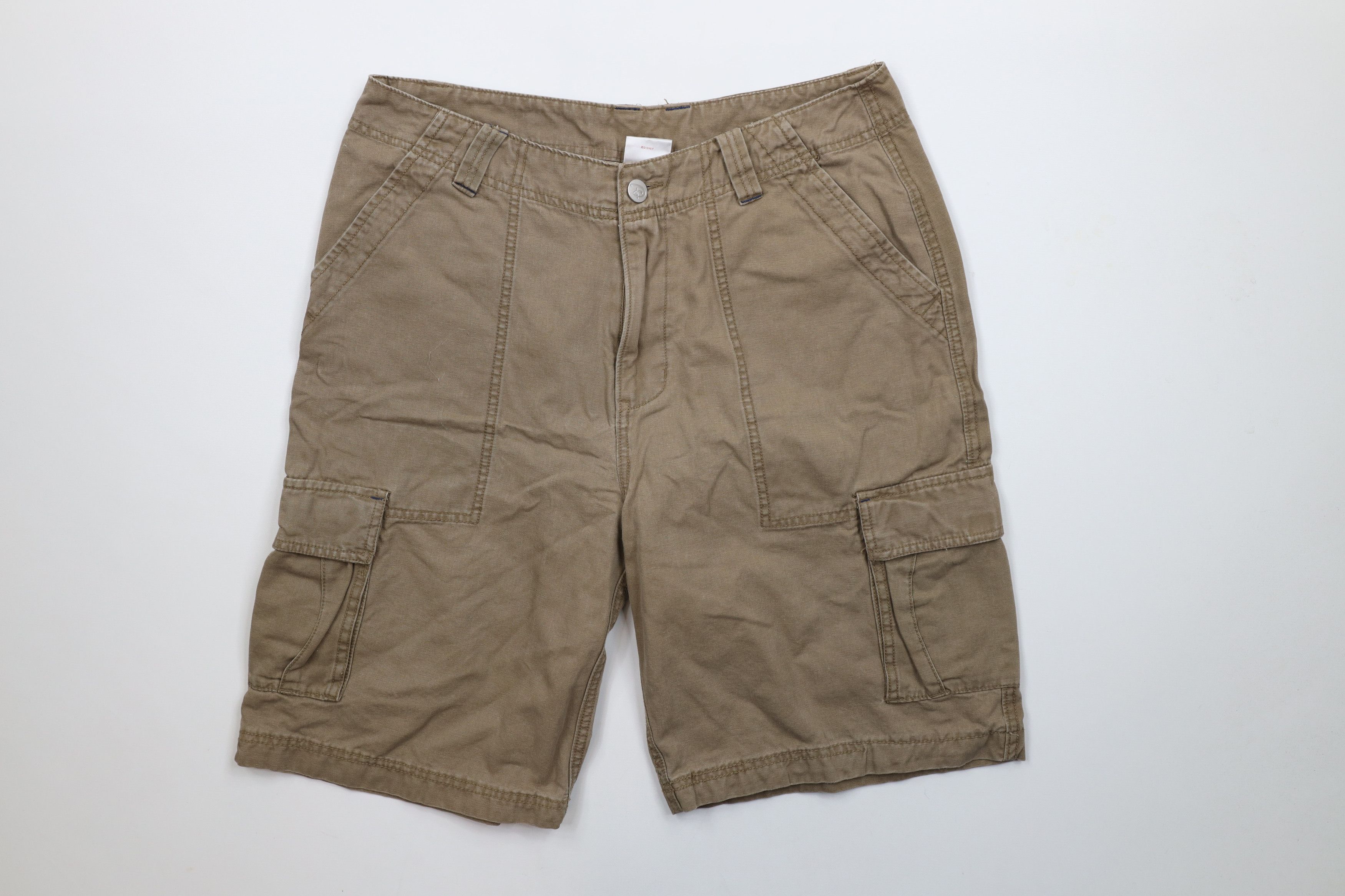 Disney × Vintage Vintage 90s Disney Mickey Mouse Baggy Canvas Cargo Shorts Size US 34 / EU 50 - 1 Thumbnail