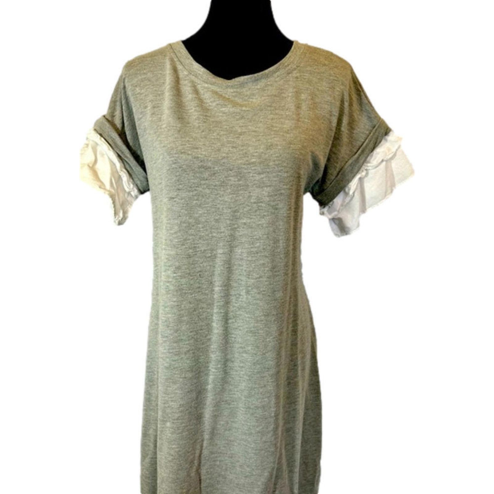 SSENSE Spense Women's Stylish Gray Dress with Ruffled Sleeves Size XL / US 12-14 / IT 48-50 - 1 Thumbnail