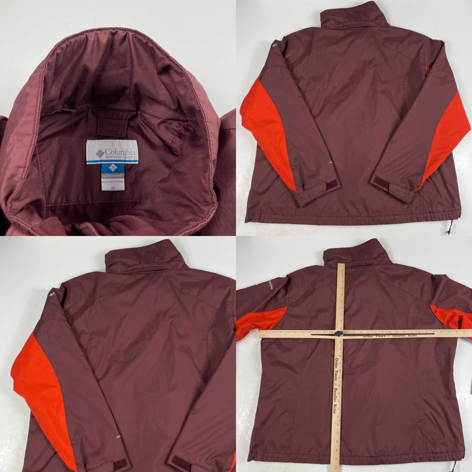 Vintage Columbia Jacket Womens 2X Red Omni-Shield Full Zip Hiking Skiing Water Repellent Outdoor Games Outdoors Wind-Resistant Pockets Collegiate Logo Size XXL / US 16-18 / IT 52-54 - 8 Thumbnail