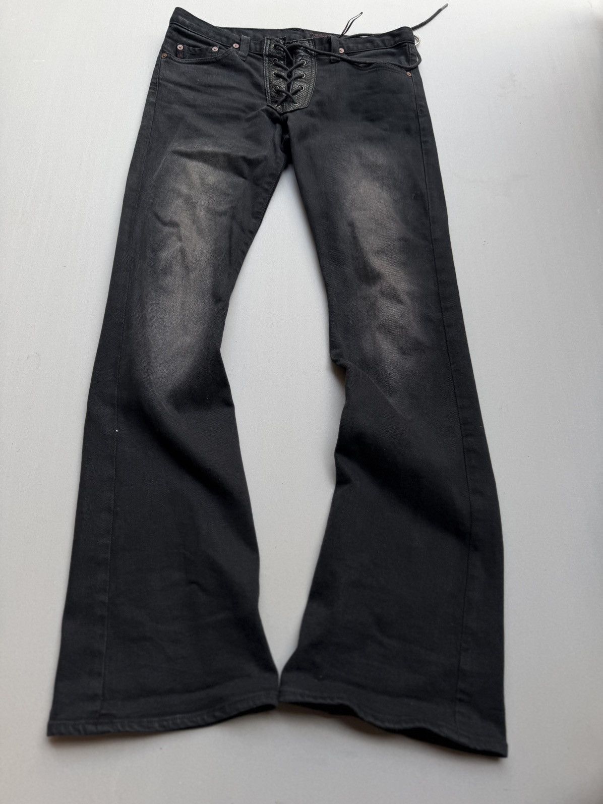 Japanese Brand AG lace up flare jeans Size US 29 - 1 Thumbnail
