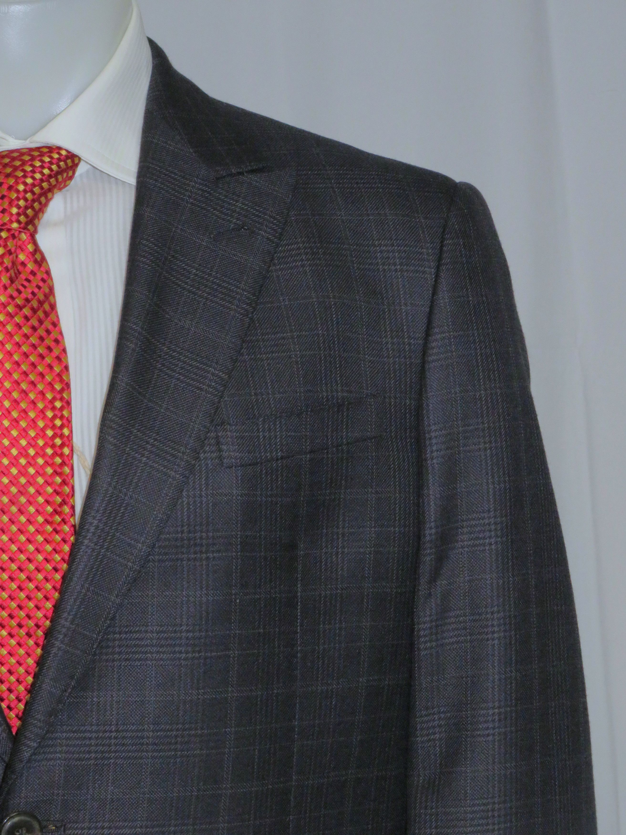 Giorgio Armani Taylor Cashmere Blend Gray Plaid Current Sport Coat 44R Size 44R - 5 Thumbnail