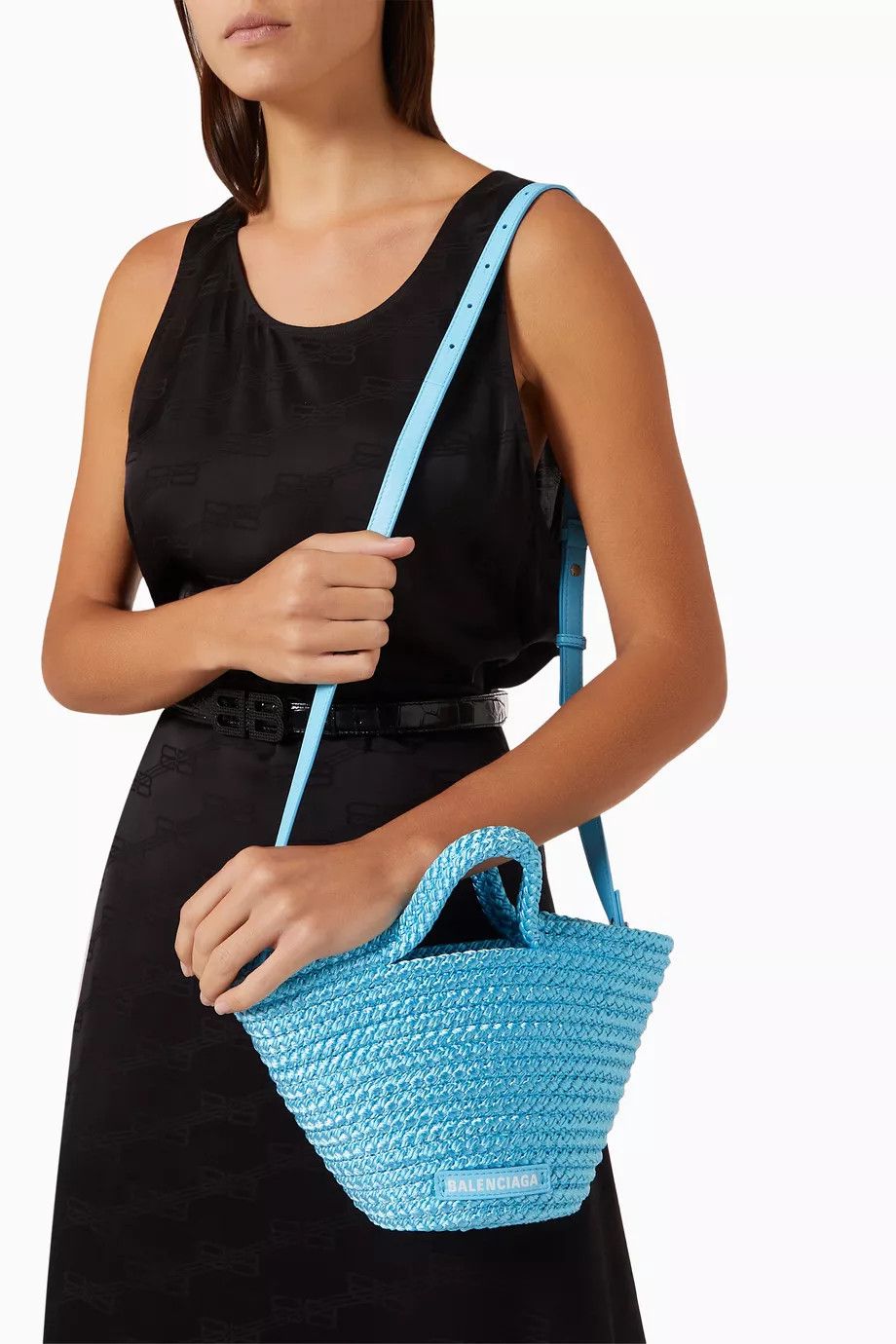 Balenciaga o1w1db10525 Size: OS / Ibiza Mini Basket With Strap in Blue Size ONE SIZE - 2 Thumbnail