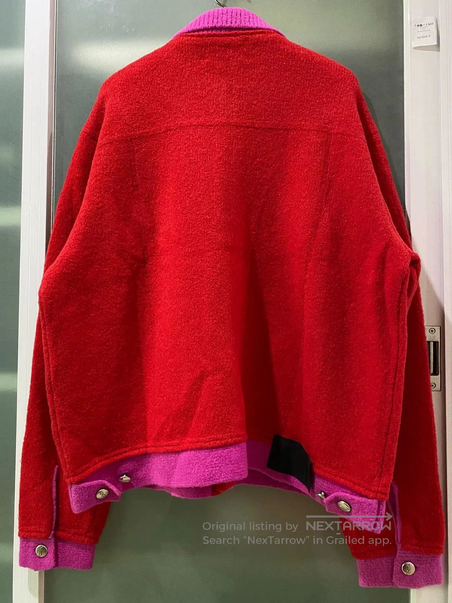 WE11DONE red and pink knit cardigan with logo. Size M / US 6-8 / IT 42-44 - 2 Thumbnail