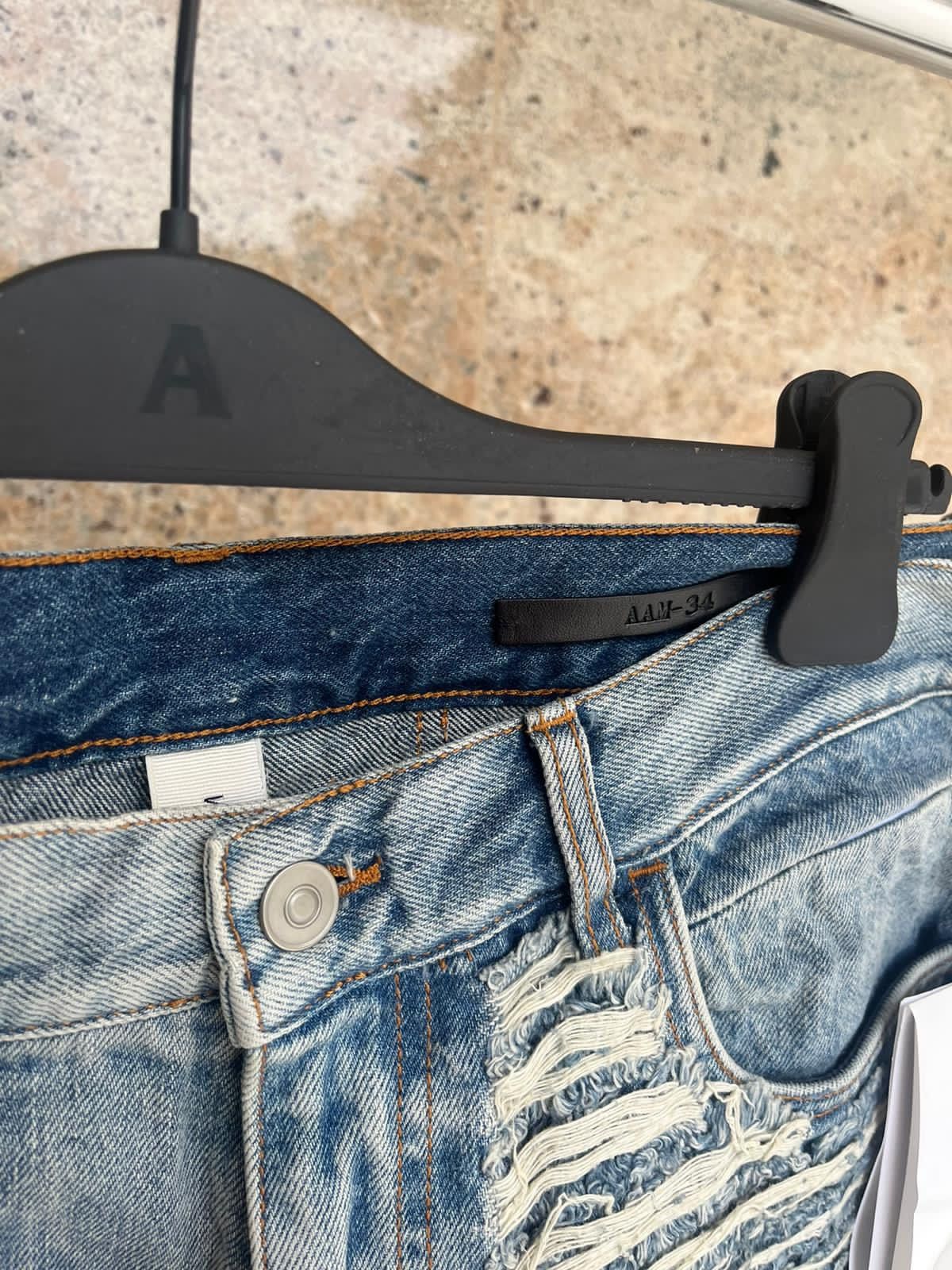 Alyx × Blackmeans 6 Pocket Blackmeans Distressed & Frayed Denim in Blue Size US 36 / EU 52 - 9 Thumbnail