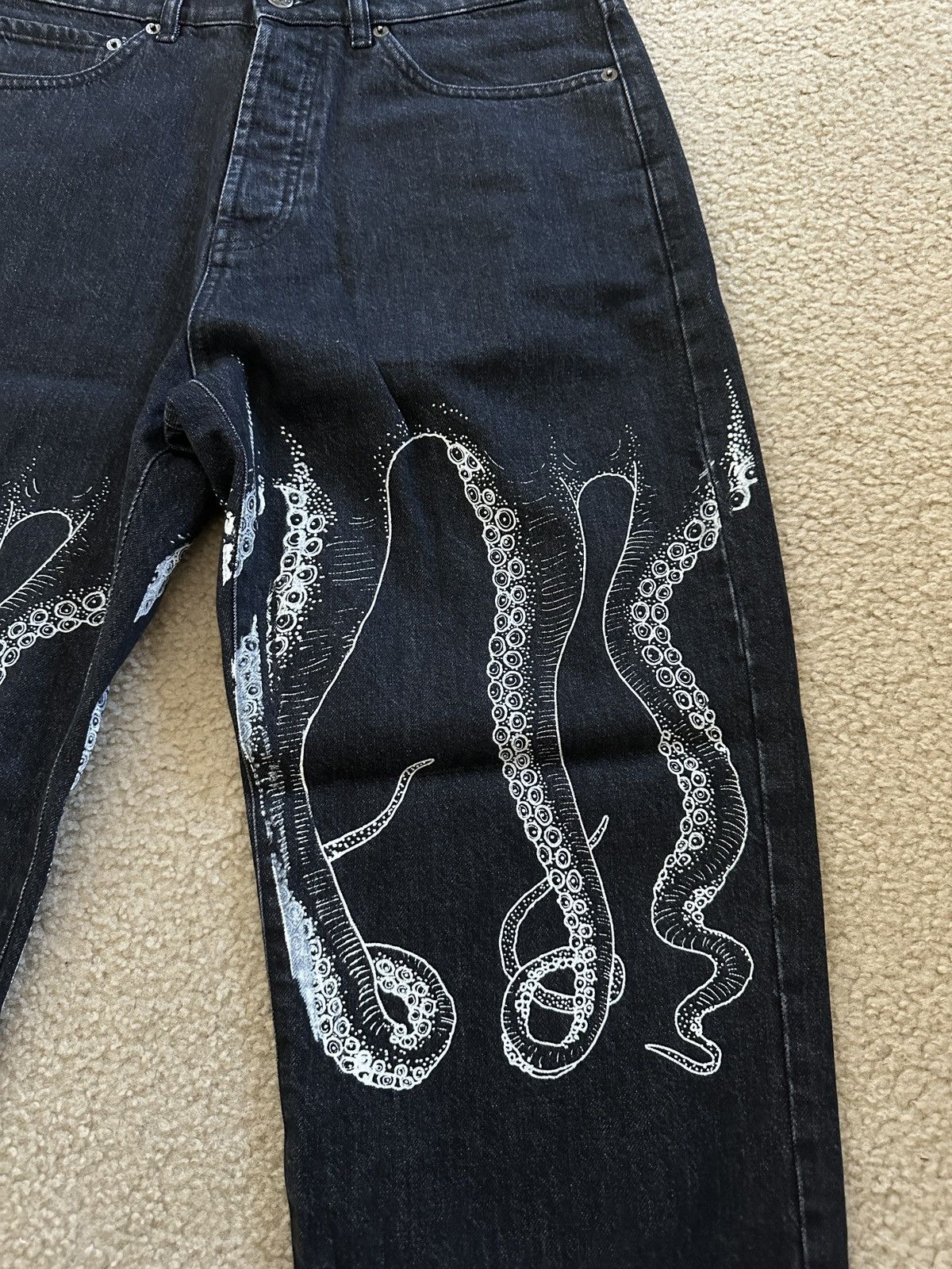 Octopus Octopus print relaxed baggy fit straight leg denim jeans 32 Size US 32 / EU 48 - 5 Thumbnail
