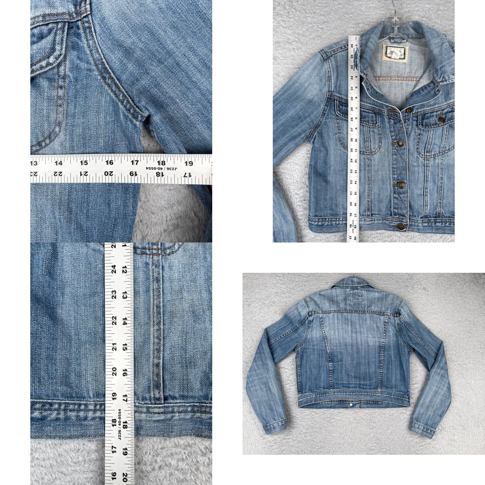 Forever 21 FOREVER 21 Denim Jacket Women's Large Blue Crop Button Up Classic 80s-90s Size 36" / US 14 / IT 50 - 8 Thumbnail