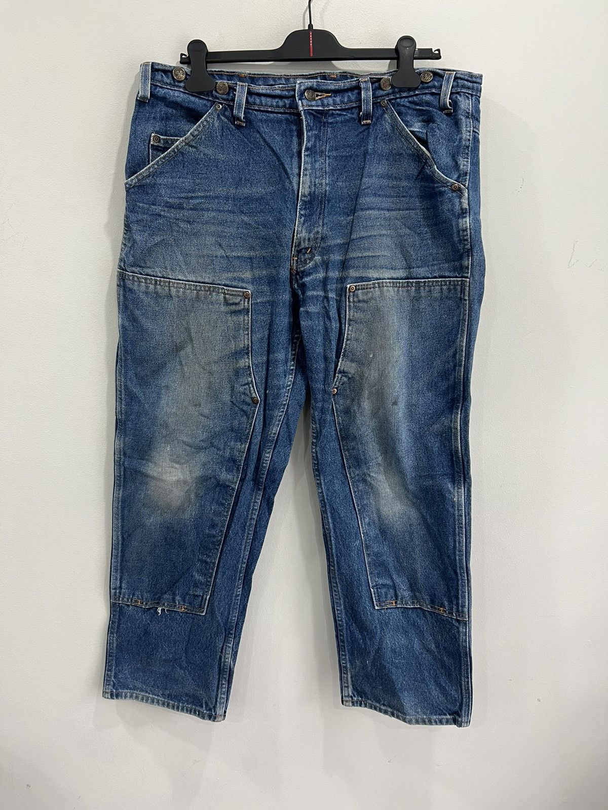 Vintage Vtg Wild Ass Denim Double Knee Jeans Pants 38x30 workwear Size US 38 / EU 54 - 2 Thumbnail