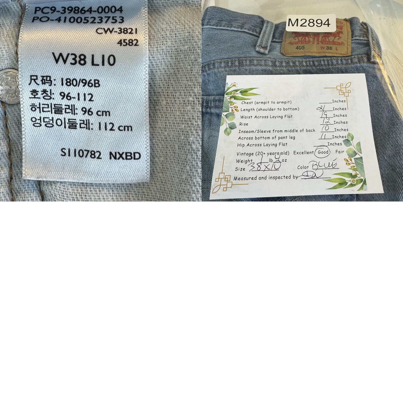 Levi's VINTAGE Levi’s 405 Shorts Mens 38 Blue Light Wash Denim 10 Inseam 5-Pocket Zip Fly Size US 38 / EU 54 - 8 Thumbnail
