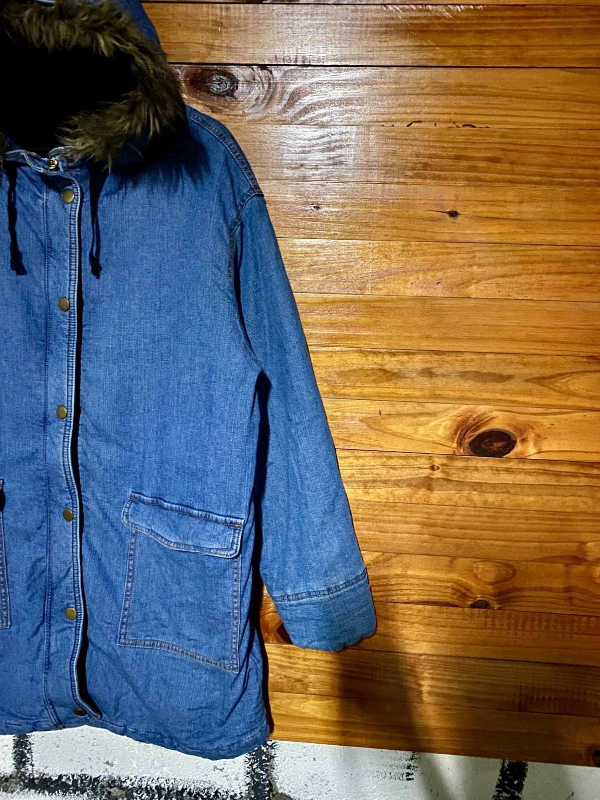 Japanese Brand Vintage Denim Parka Jacket Winter Coat Streetwear Outerwear Size US M / EU 48-50 / 2 - 7 Thumbnail