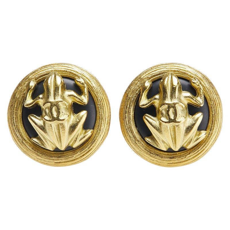 Chanel Chanel Chanel Frog Coco Mark Earrings Metal Earrings Size ONE SIZE - 1 Thumbnail