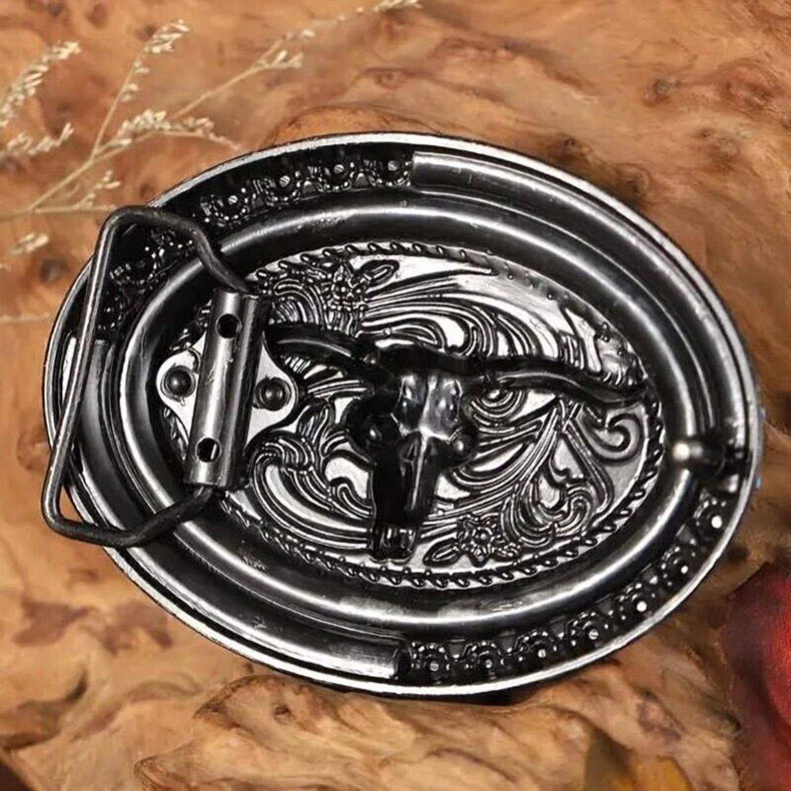 Other Longhorn Steer Skull Cowboy Old Style Belt Buckle Size ONE SIZE - 5 Thumbnail