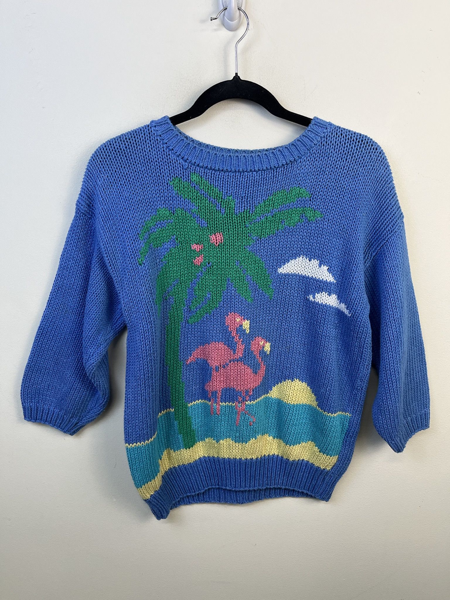Vintage Vintage Knit Sweater 1990s Thick Knit Hand Knit Flamingo Island Knit Sweater Size S Size US S / EU 44-46 / 1 - 1 Thumbnail