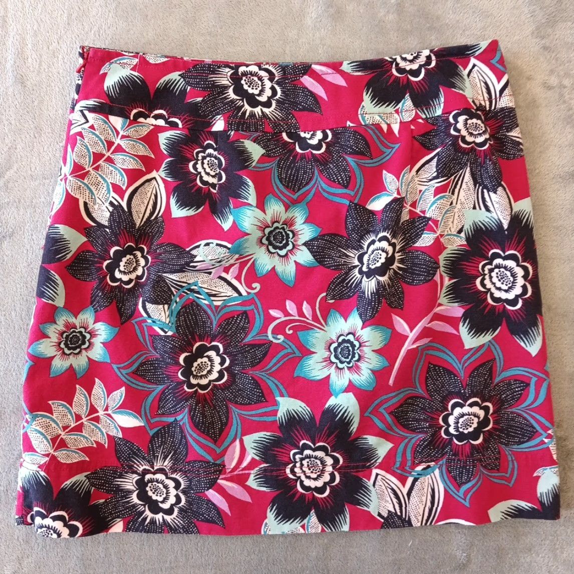 Talbots Talbots Skirt Knee Length Pink Blue Floral Pencil Lined Side Zip 10 Women Regular Vintage No Size 32" / US 10 / IT 46 - 2 Thumbnail