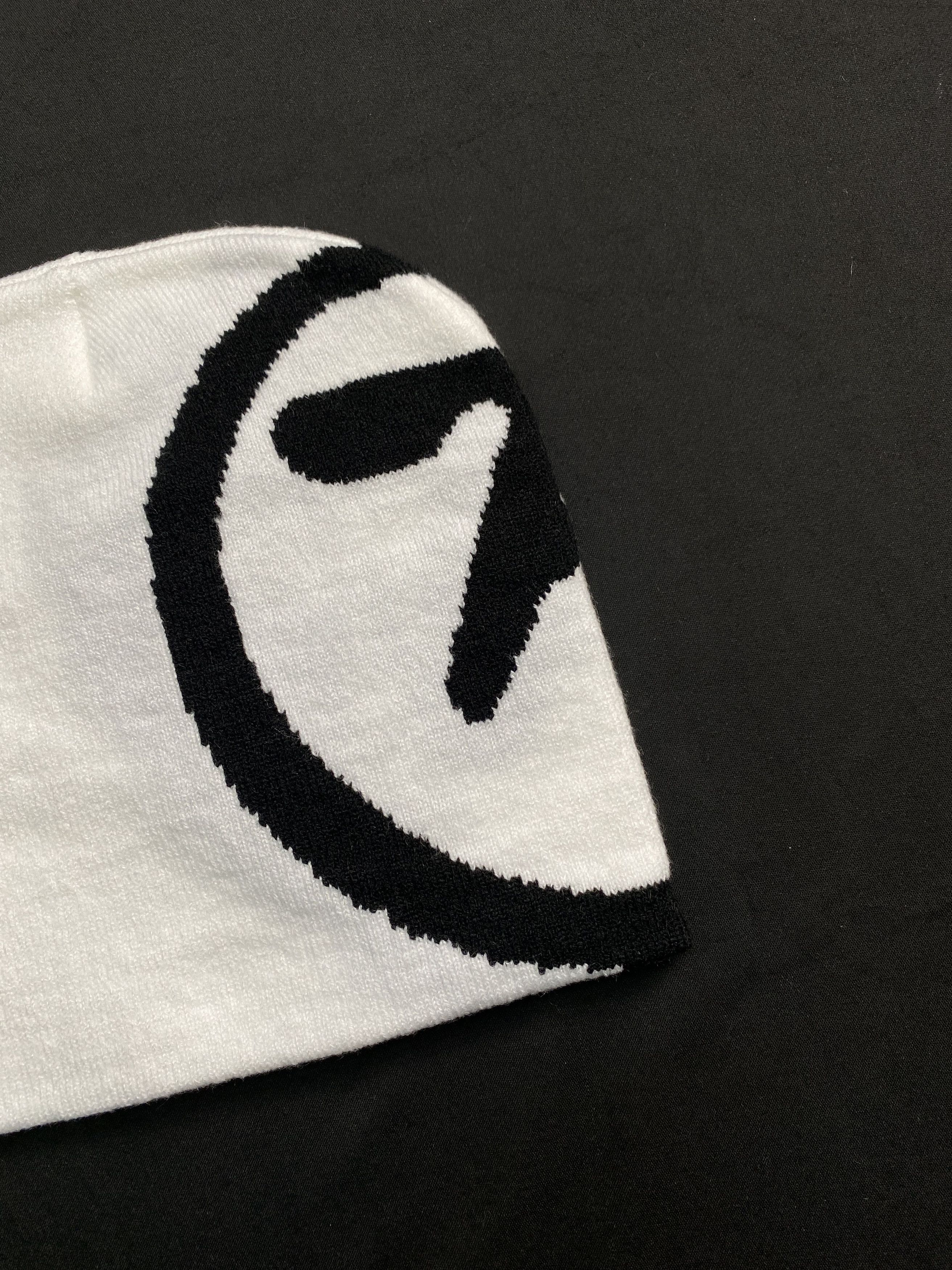Japanese Brand Deadstock Aphex Twin Tribute No Cuff Knit White Beanie OS Size ONE SIZE - 2 Thumbnail