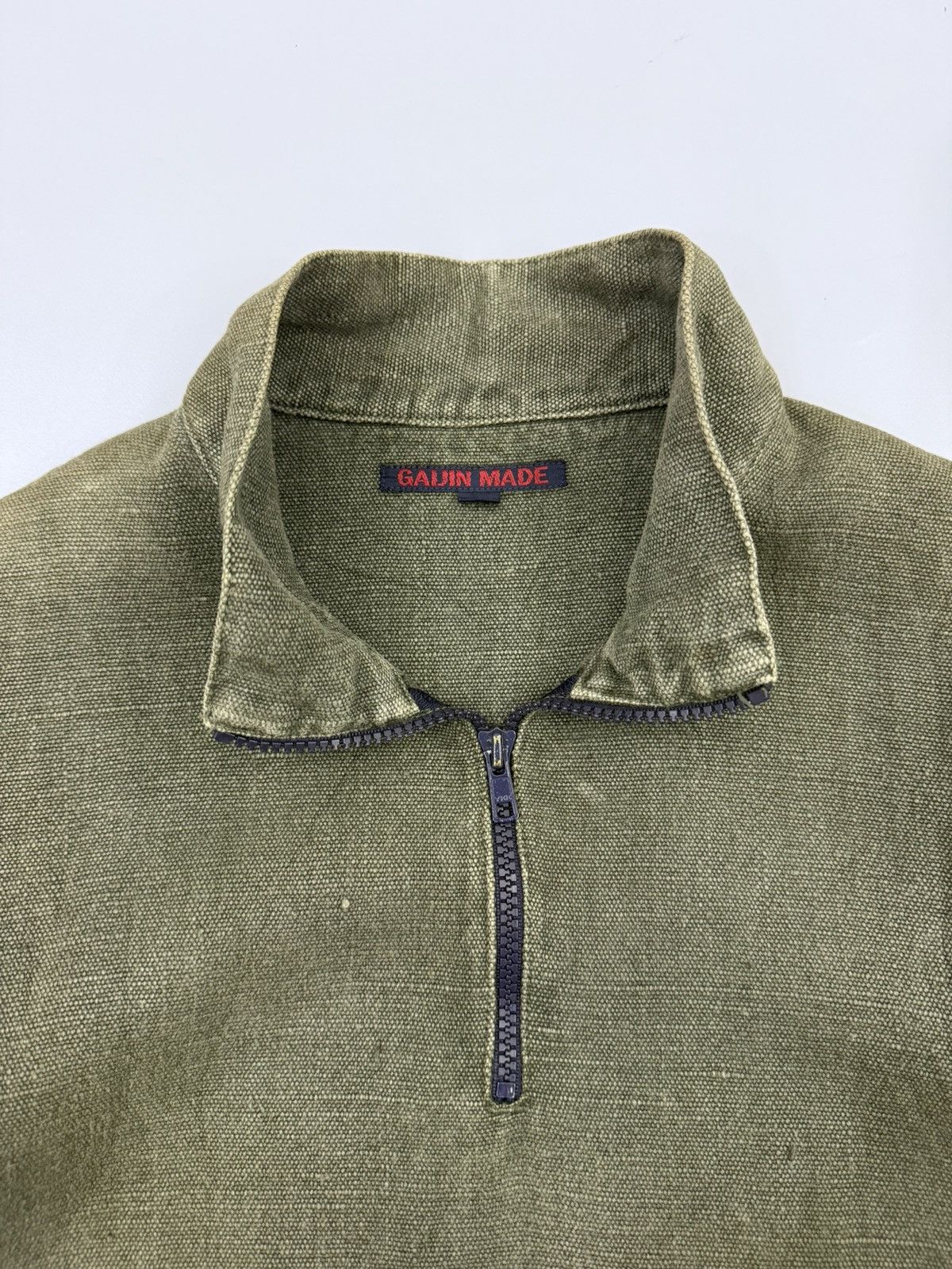 Blue Blue Japan GAIJIN MADE Handwoven Hemp Halfzip Anorak Jumper Jacket Size US M / EU 48-50 / 2 - 5 Thumbnail