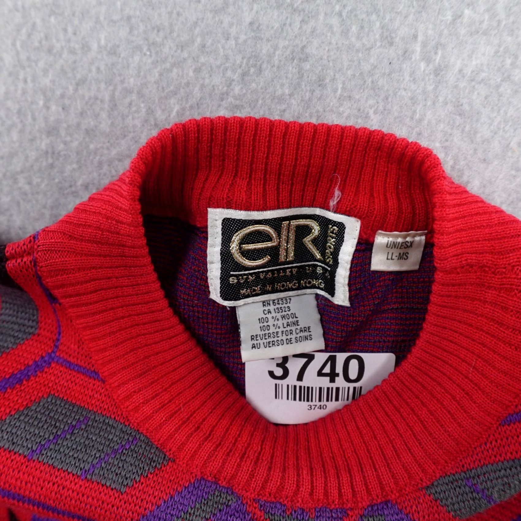 Vintage VINTAGE EIR Sports Sweater Unisex Medium Red Wool Knit Crew Neck Pullover Men Size M Size US M / EU 48-50 / 2 - 3 Thumbnail