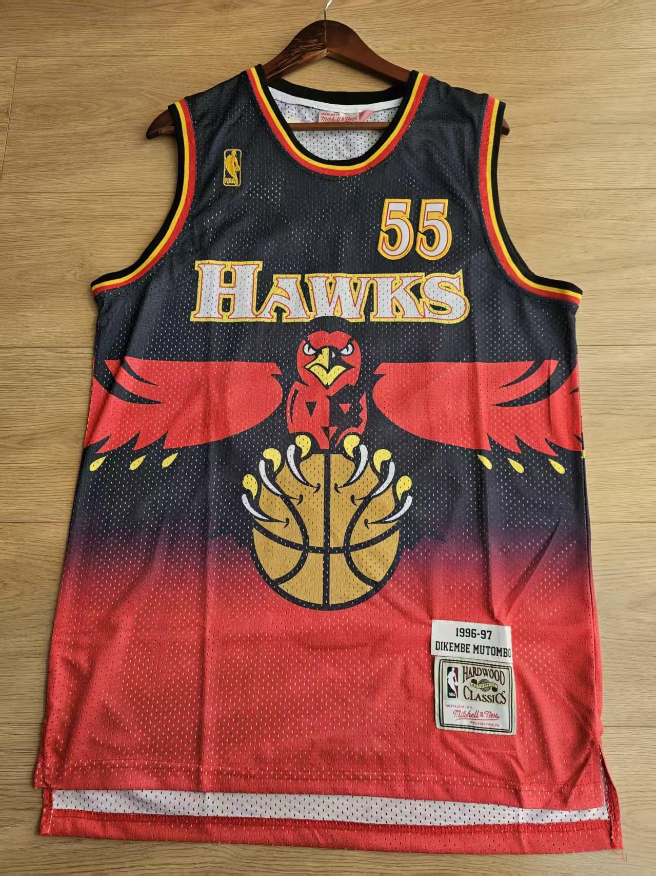 NBA Atlanta Hawks #55 Dikembe Mutombo Jersey Red Size US M / EU 48-50 / 2 - 2 Thumbnail