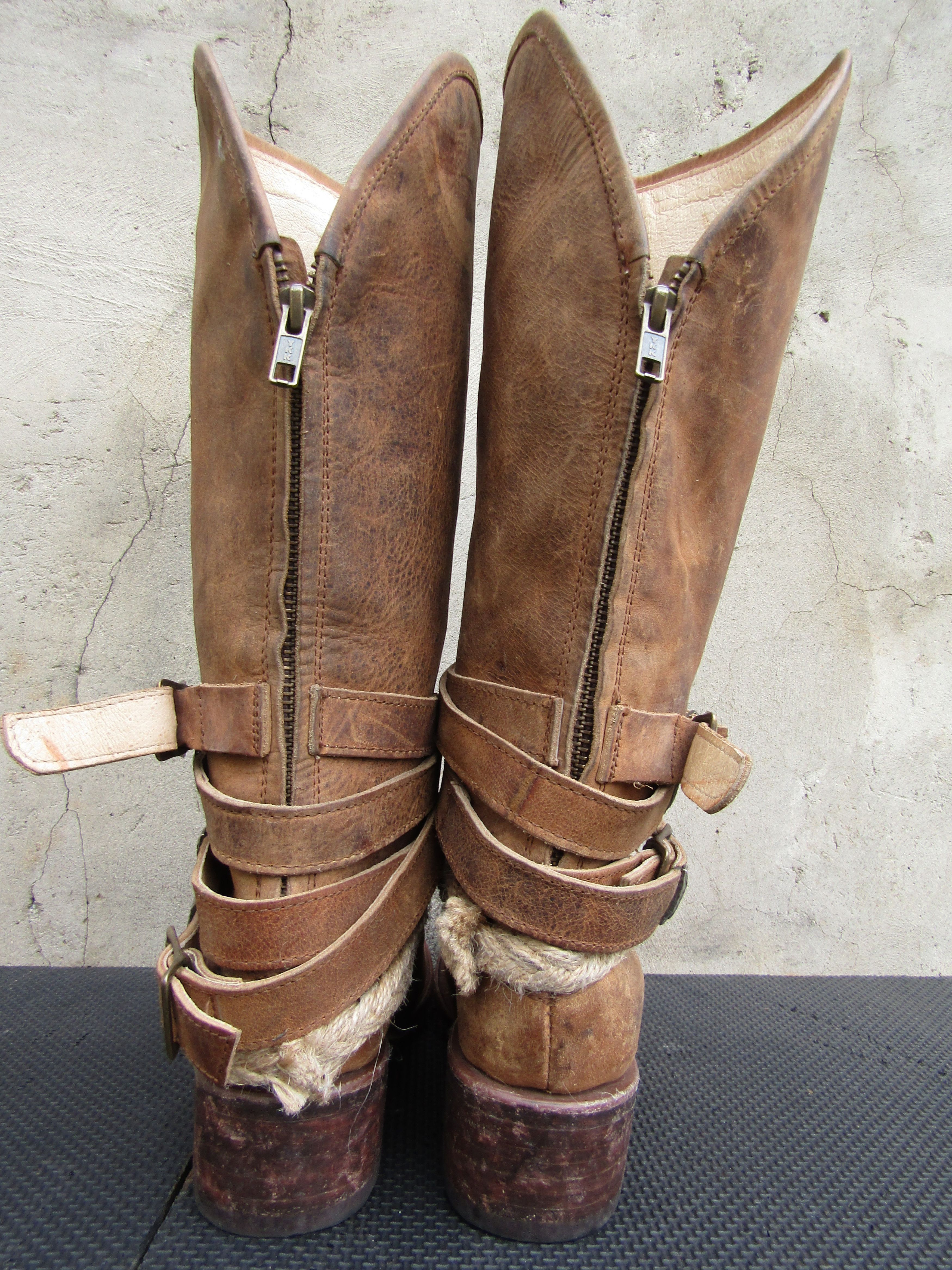 FREEBIRD Freebird By Steven Drove Distressed Brown Leather Harness Size US 7 / IT 37 - 7 Thumbnail