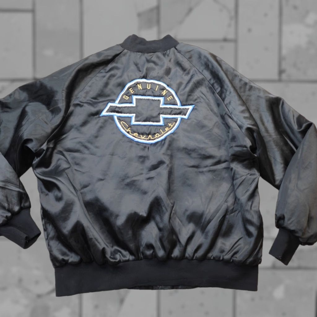 Doublet VINTAGE Chevrolet Jacket XL Black Bomber Satin Double Sided Embroidered Men Size US XL / EU 56 / 4 - 1 Thumbnail