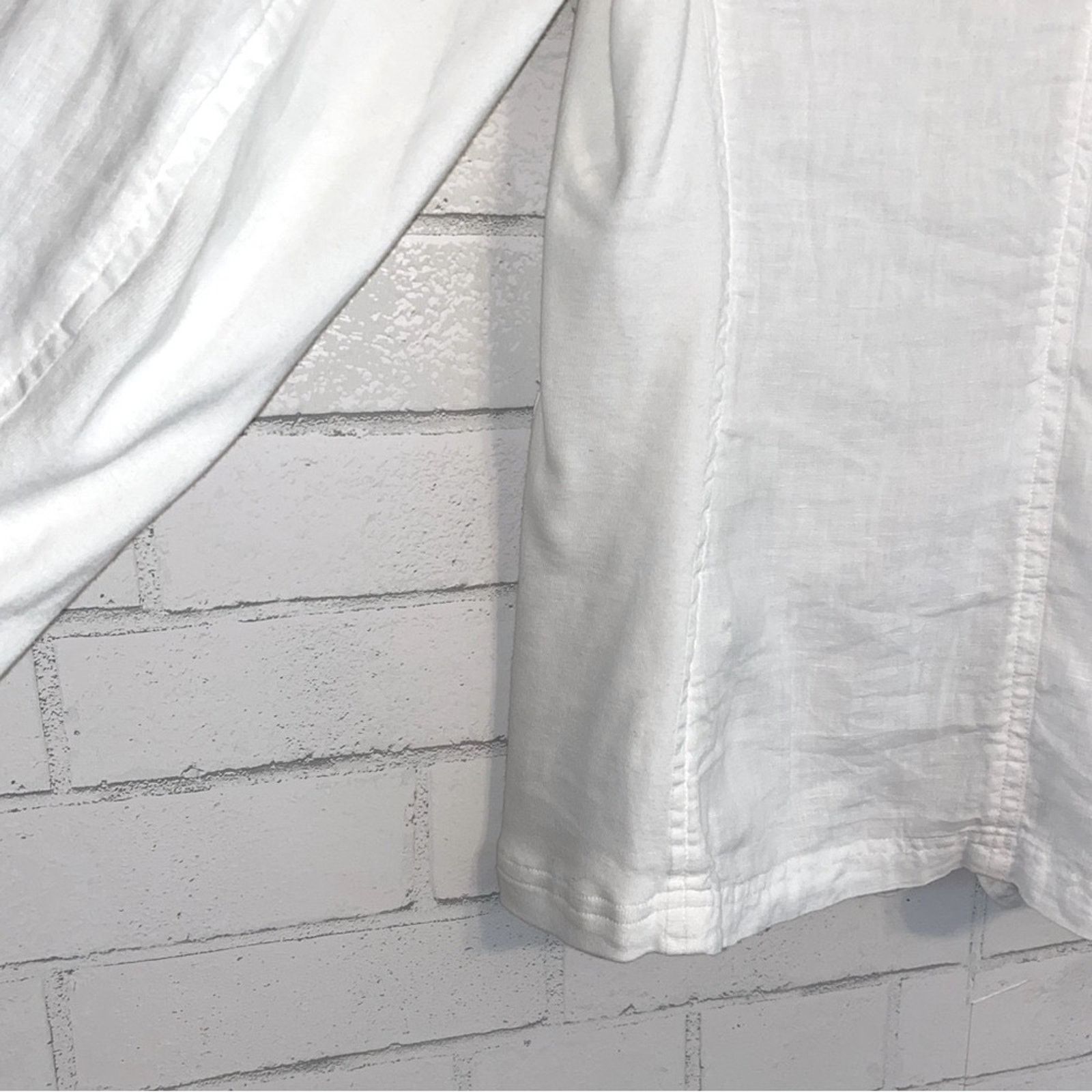 Eileen Fisher EILEEN FISHER $238 White Irish Linen 2 Button Blazer S Size S / US 4 / IT 40 - 12 Thumbnail