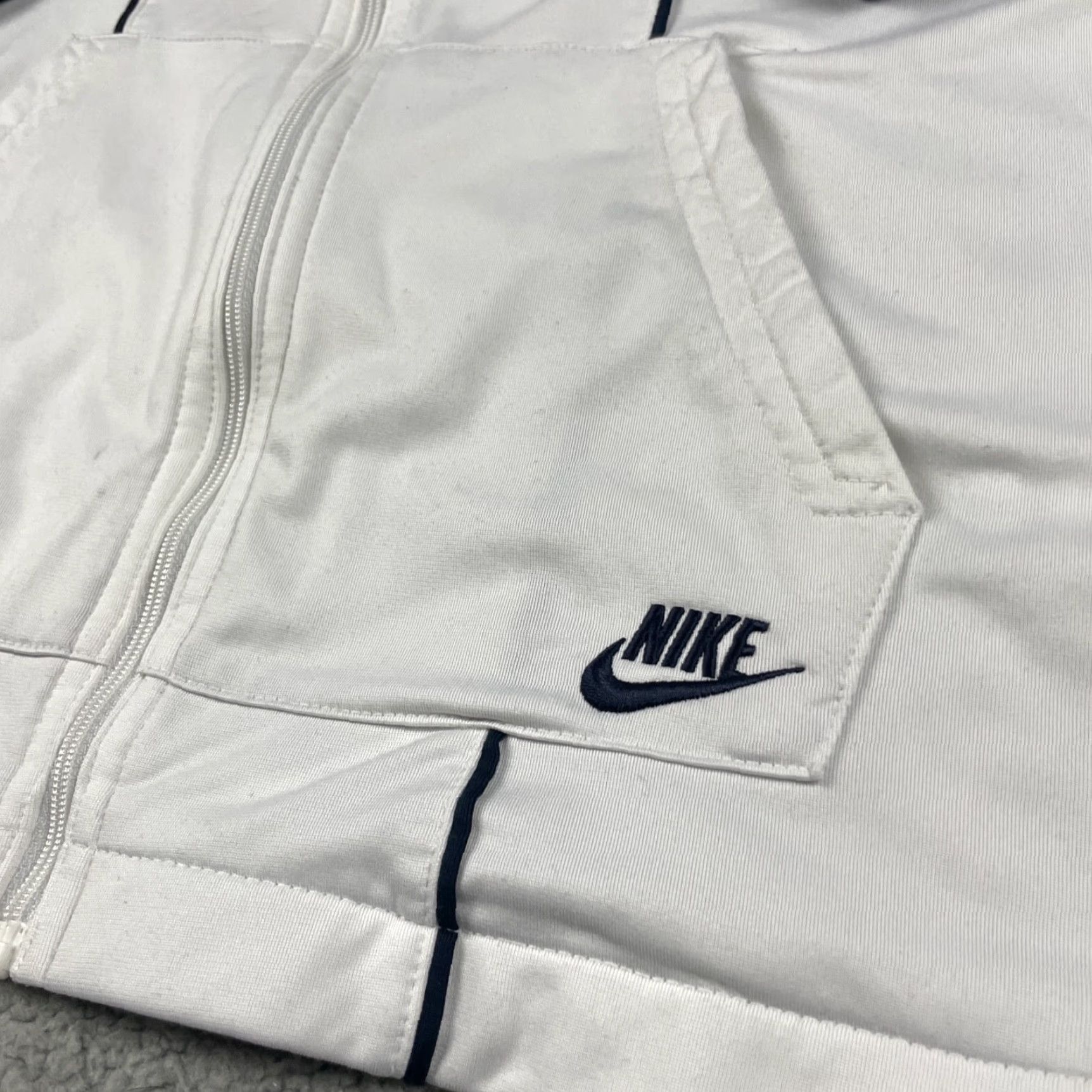Nike VINTAGE Nike Jacket Women's L White Blue Activewear Track Jacket Zip Men? Size L / US 10 / IT 46 - 4 Thumbnail