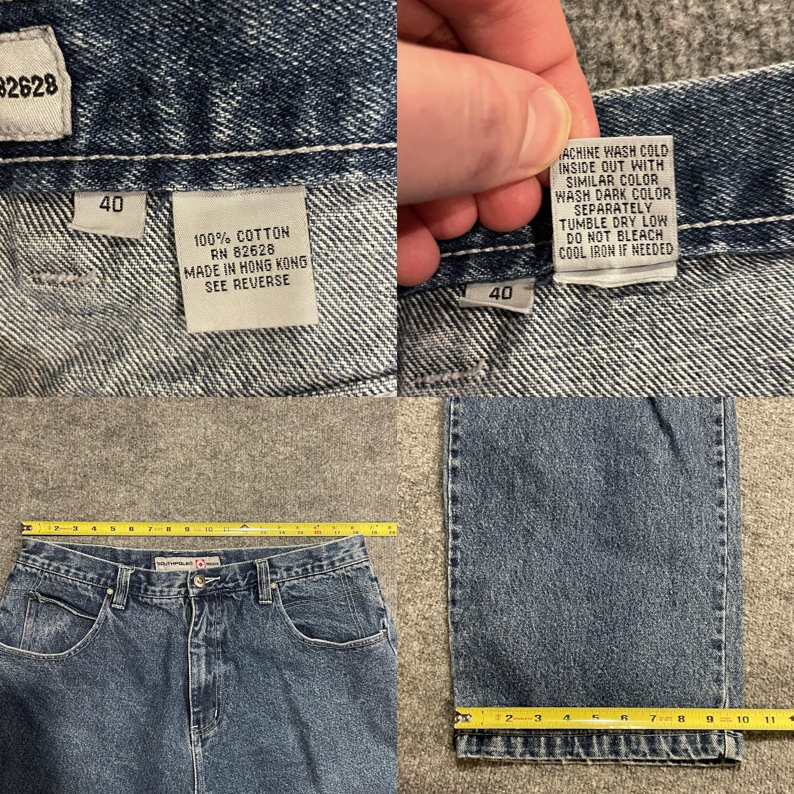 Southpole VINTAGE Southpole Authentic Collection Jeans Mens 40x32 High Rise Tapered Leg Denim Blue 5-Pocket Mens Boys? Size US 40 / EU 56 - 9 Thumbnail