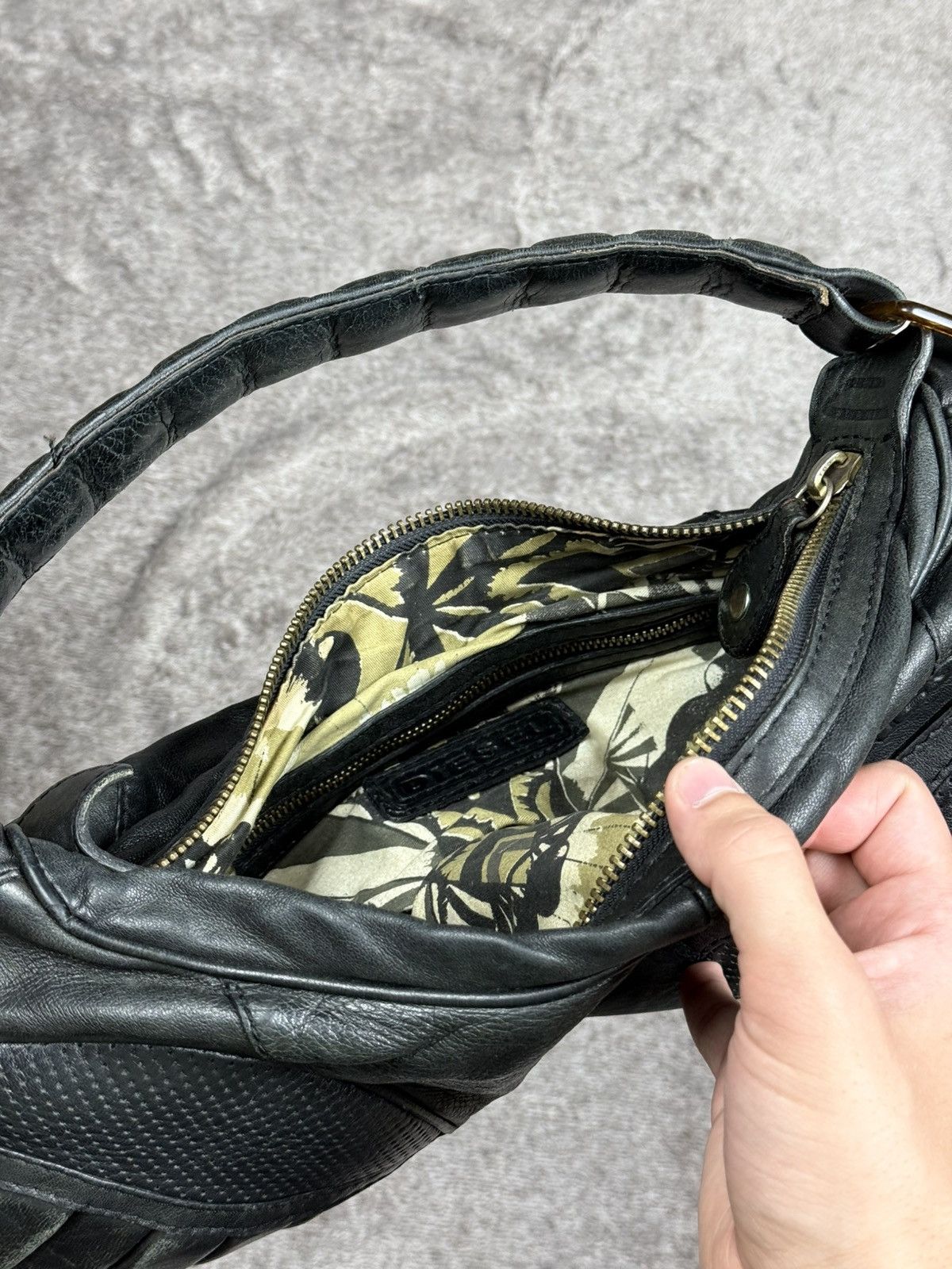 Diesel Vintage Diesel Black Leather Biker Shoulder Bag Size ONE SIZE - 15 Thumbnail