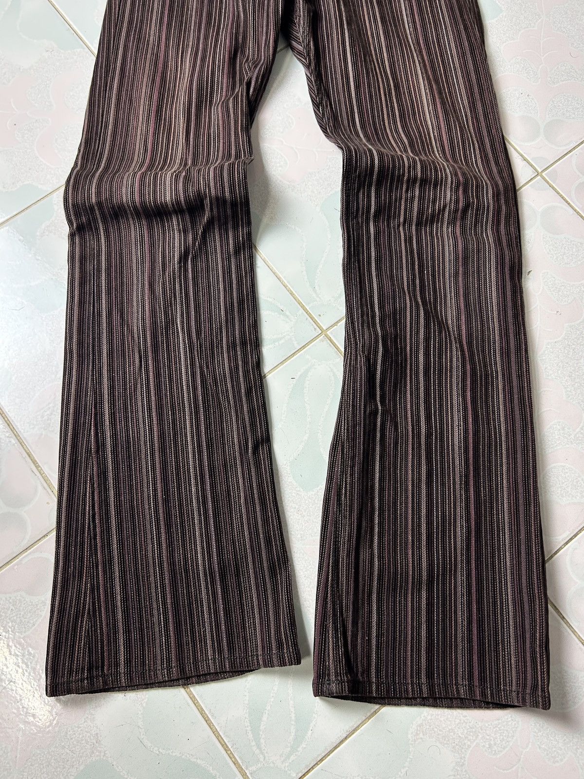 Japanese Brand Rare Flare jeans striped Edge rupert bootcut japan Size US 29 - 3 Thumbnail